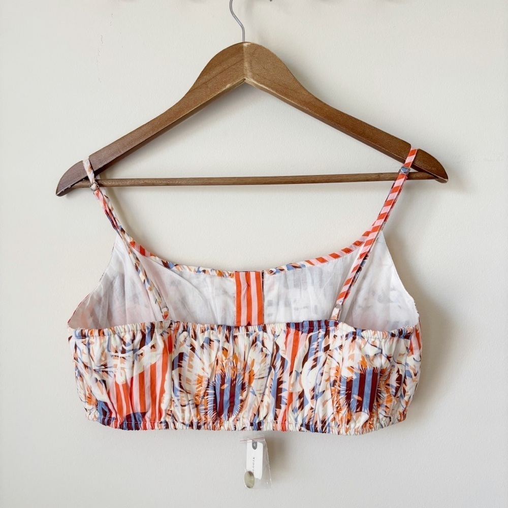 Anthropologie Floral Striped Cropped Tank Top Medium NEW NWT - Picture 4 of 8